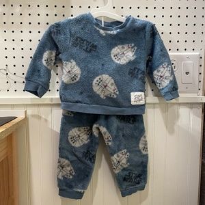 Star Wars soft fuzzy blue jogger set
